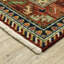 Tapis oriental en laine tissé à la machine en rouge / vert-844816493
