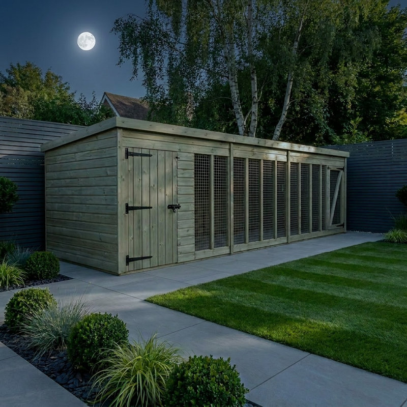 Total Sheds 18ft x 6ft Dog Run Short - Outdoor Dog Kennel - Pressure Treated Timber - UK Manufactured