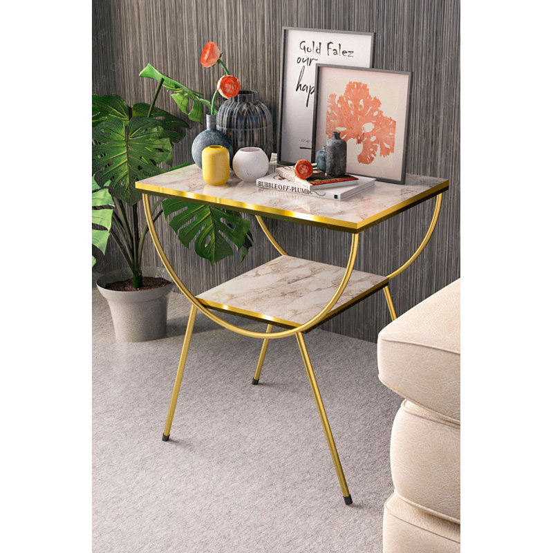 Aveline 18cm Console Table, White Marble