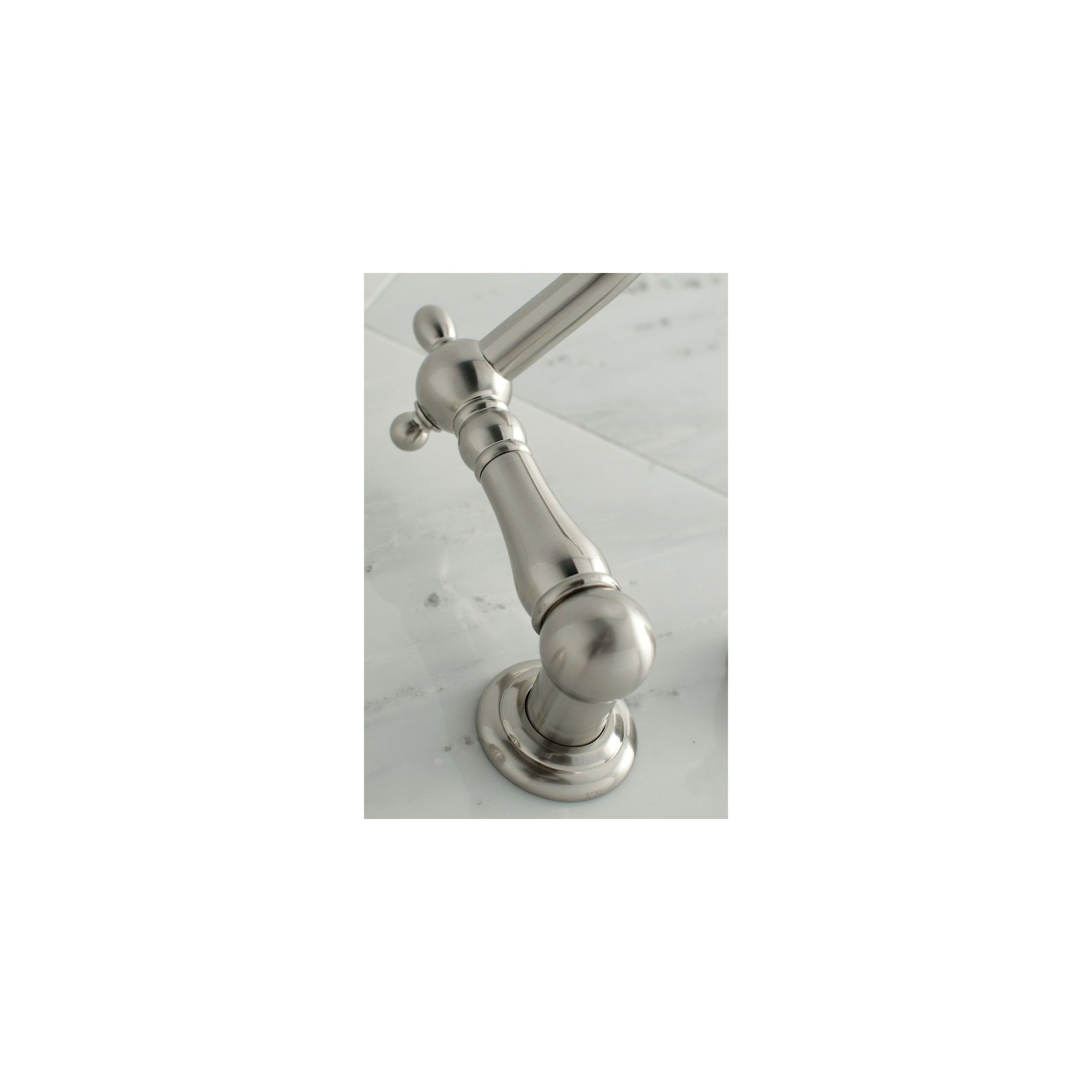 Kingston Brass Heritage Two-Handle 3-Hole Wall Mount Roman Tub Faucet, Brushed Nickel