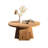 Retro Burlywood Solid Wood Round Coffee Table