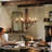 25" Antique Black 6-Light Metal Chandelier, Farmhouse Pendant