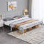 Base de lit plateforme en métal avec tête de lit et pied de lit Brandee-1982115015-1982115013