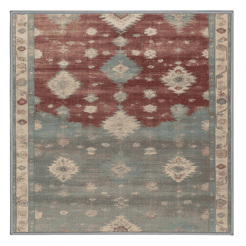 Tapis gris lavable à la machine, Carré 8 pi