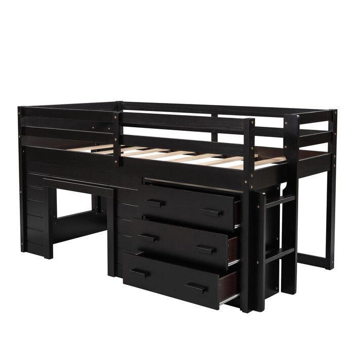 Harriet Bee Azaree Kids Twin Loft Bed with Drawers | Wayfair