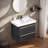 30" Modern Wall-Mounted Single Bathroom Vanity With 2-Drawers-2028466791-2028466788
