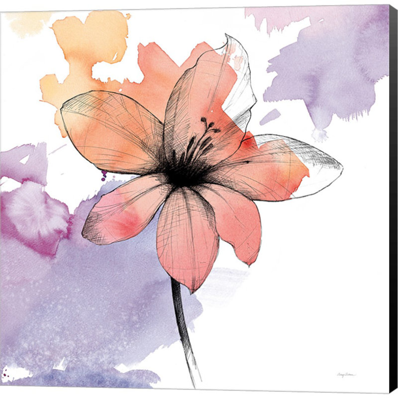 «Watercolor Graphite Flower II» par Avery Tillmon, reproduction d'art sur toile tendue, H 24 po x l 24 po x P 1,5 po