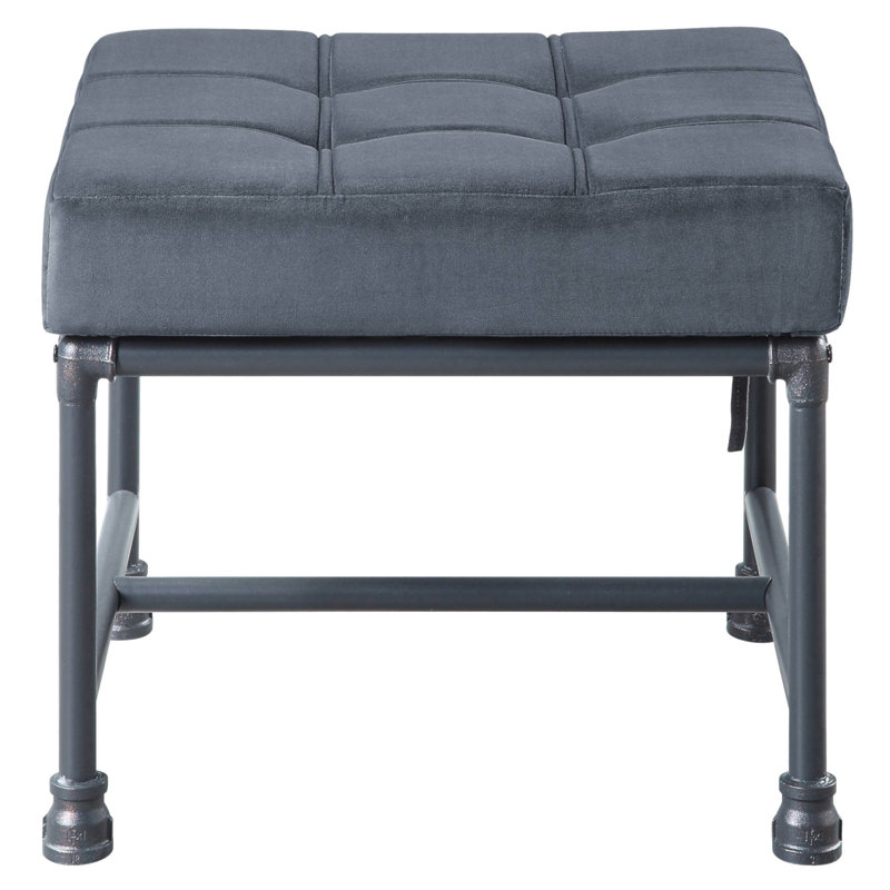 Grey And Sandy Grey Rectangle Ottoman
