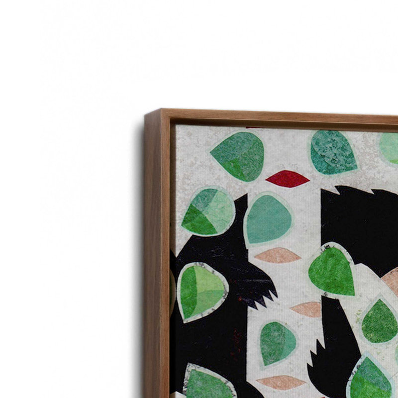 «Wilderness Collage I» par Kim Conway, reproduction d'art, Brun, Floater Framed Print without Mat Canvas, H 18 po x l 12 po