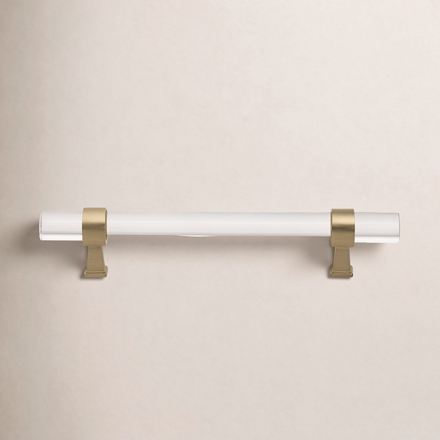 Acrylic Center Bar Cabinet Pull, 3.75", Satin Gold