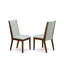 Ensemble de table et chaises de cuisine 3 pièces comprenant une table de salle à manger rectangulaire et 2 chaises Parson rembourrées, noyer antique