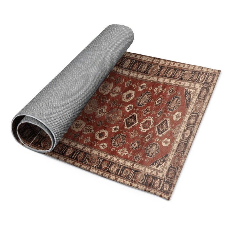 Persian Brown Indoor and Outdoor Area Rug, Rectangle 2' x 3'