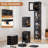 Aarn 4 Tier Folding Stackable Storage Box, Stackable Storage Drawers On Wheels, Bathroom Floor Cabinet With Doors-1218559373