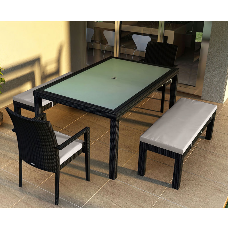 Ensemble repas 5 pièces avec coussins Subrern, Argent coulé Sunbrella®