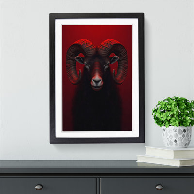 Ram Sheep Minimalism - Framed Print