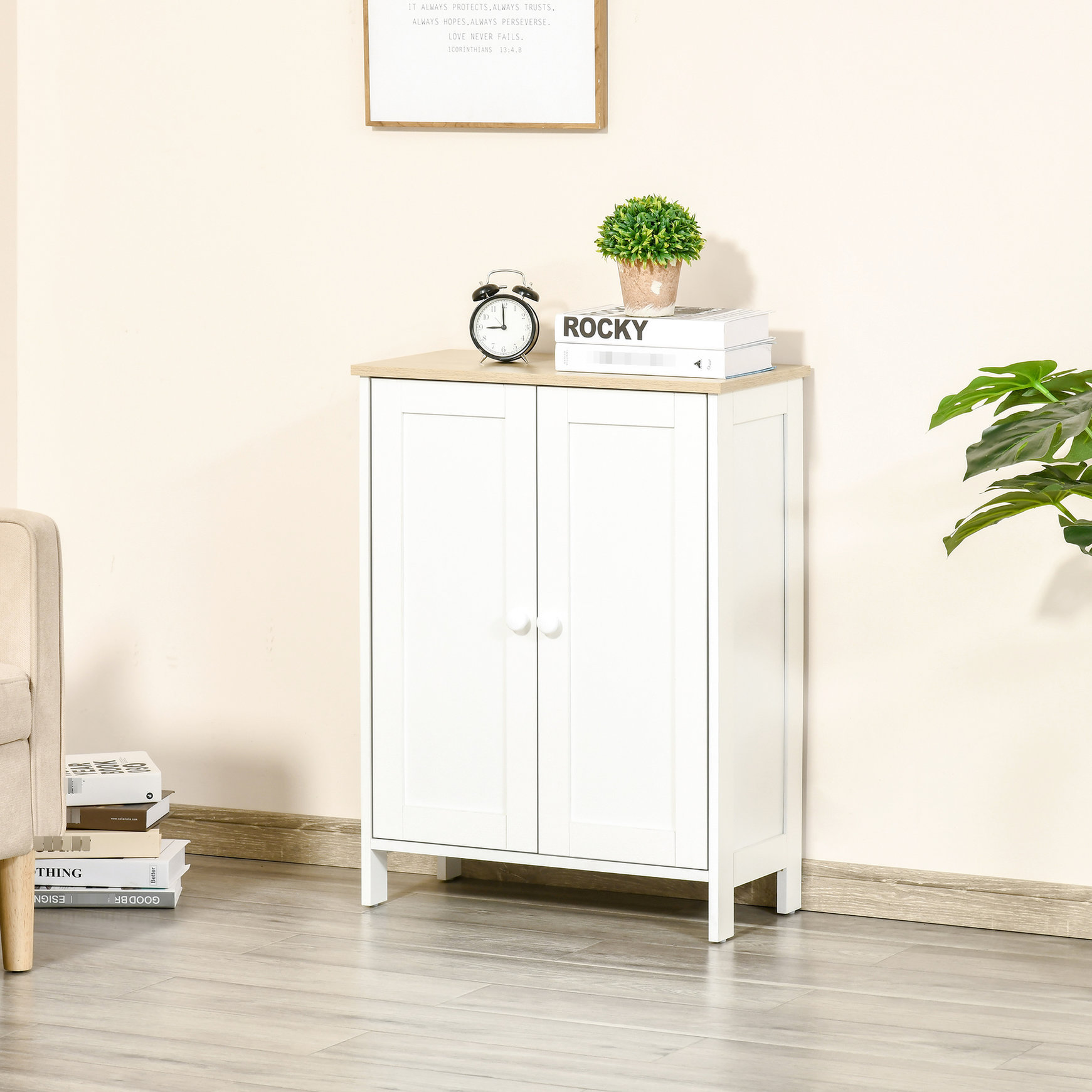 Ophelia & Co. White Storage Cabinet With Adjustable Shelves By , Double ...