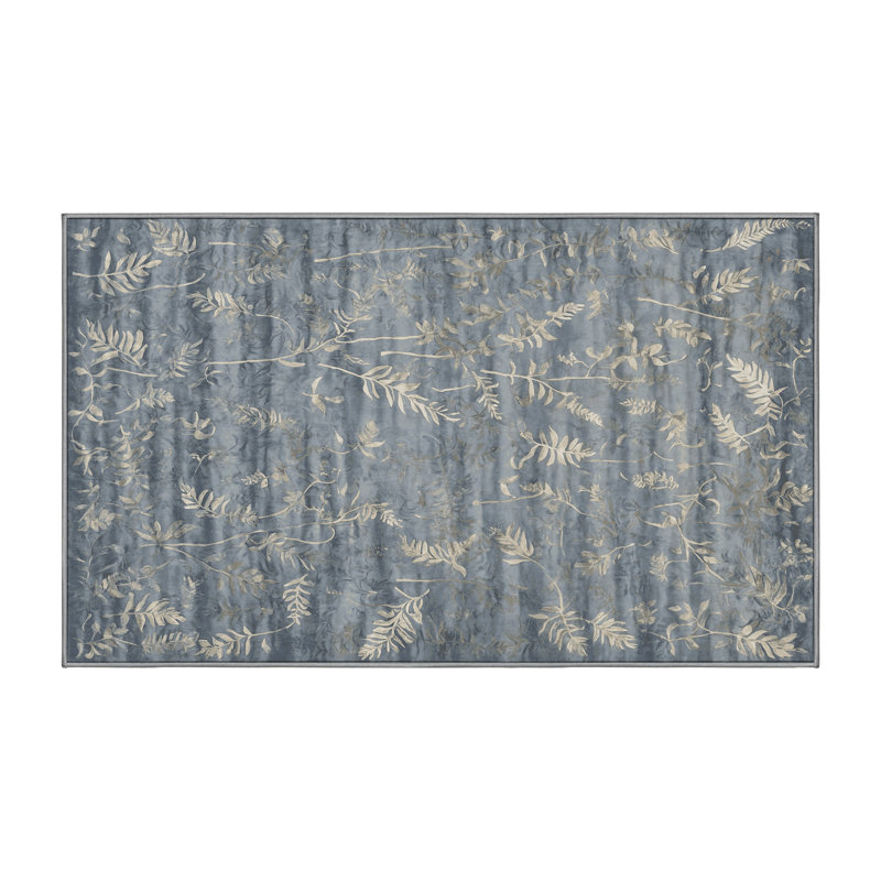 Machine Washable Gray Area Rug, Rectangle 2' x 3'