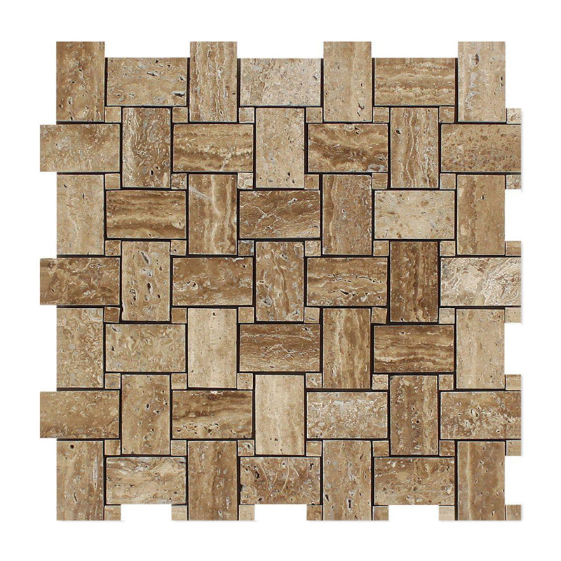 Noche Travertine Basketweave Mosaic Wall & Floor Tile