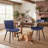 Heitger Tufted Wing Back Side Chair, Faux Leather Upholstered Dining Chair with Metal Legs-1356984076