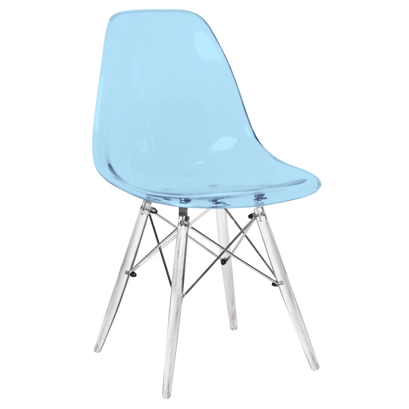 Chaise d'appoint en acrylique Culley, Bleu transparent, 2