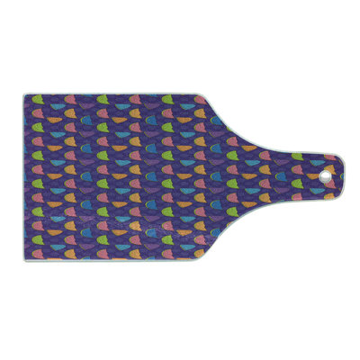 Ambesonne Watermelon Tempered Glass Cutting Board Vibrant Slices on Rounds Quartz and Multicolor