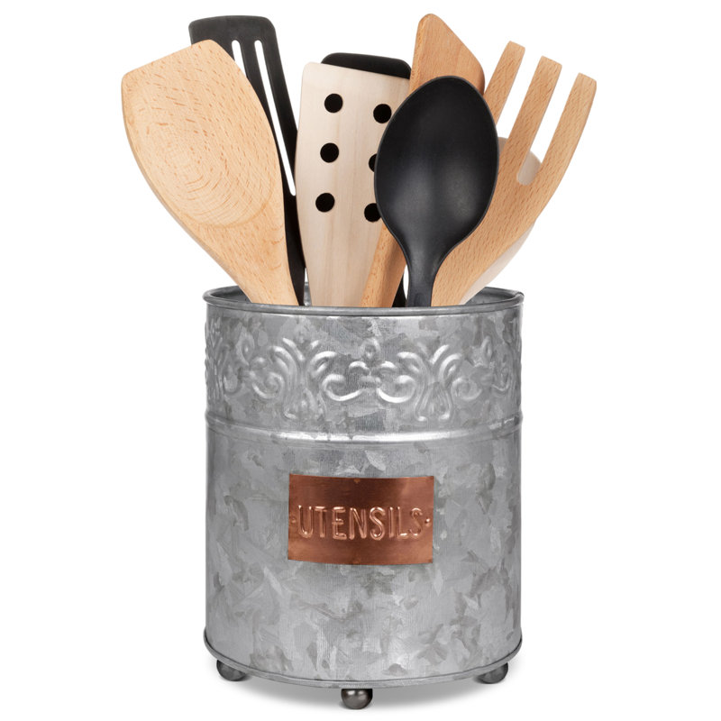 Galvanized Utensil Crock