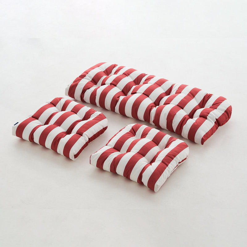 Outdoor 5'' Seat Cushion, Red Stripe