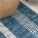 Ventress Geometric Striped Machine-Washable Blue/Cream Rug