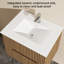 Meuble-lavabo mural 24 po avec lavabo à cuve blanche - Design flottant, finition noyer, peu encombrant pour une salle de bain moderne - Mobilier de salle de bain