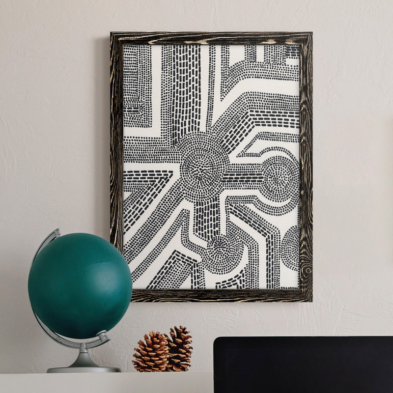 " Dots And Dashes II ", Maple Framed, 17" H x 20" W x 1" D