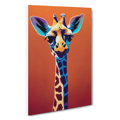 Colourful Giraffe No.1 - Wrapped Canvas