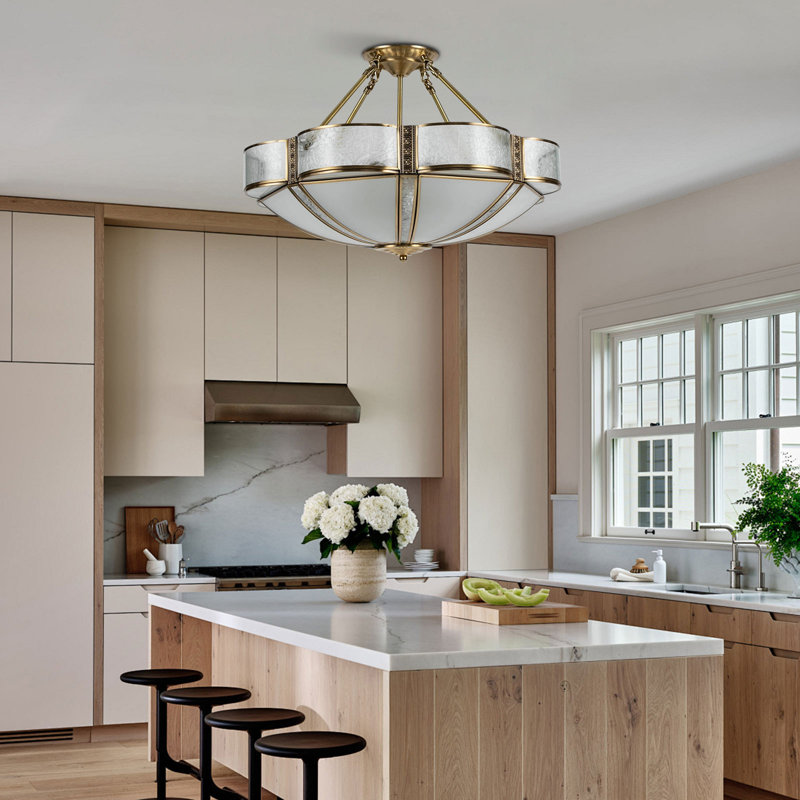Lalana 23.62Inch Classic Flower-shaped Semi Flush Mount Ceiling Light