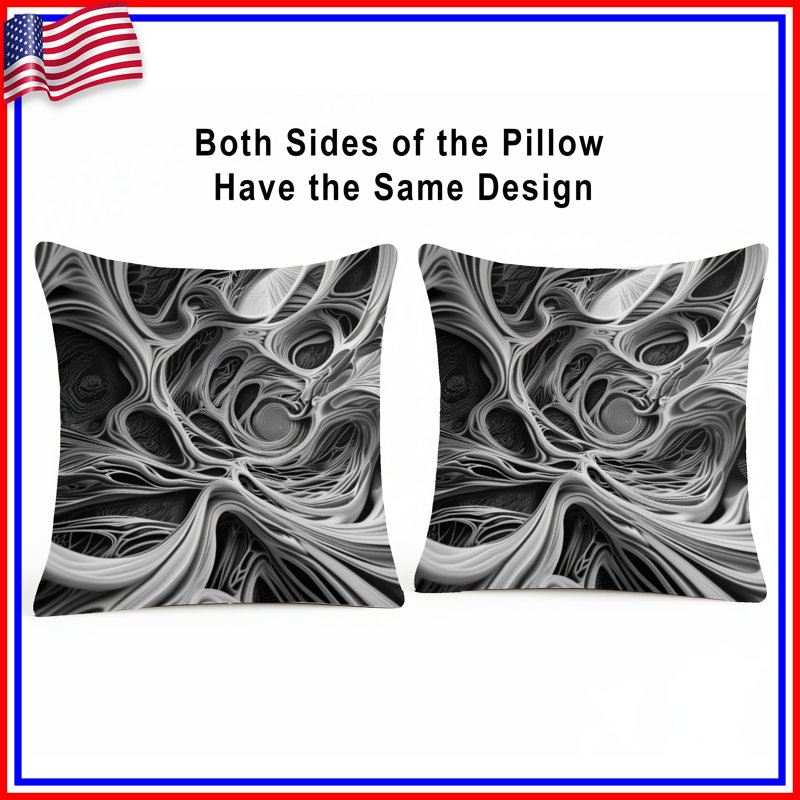 Coussins Intricate Abstract Swirls, 14 x 14 pouces