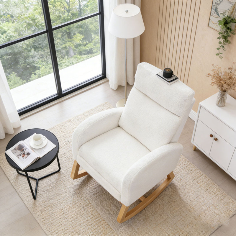 Chaise berçante Teddy, Blanc