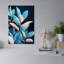 «Elegant Blue Peach Foliage», art abstrait coloré, plante naturelle-129148972