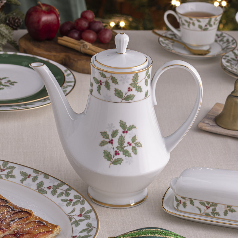 Service à café Noritake Holly and Berry Gold, 49 oz