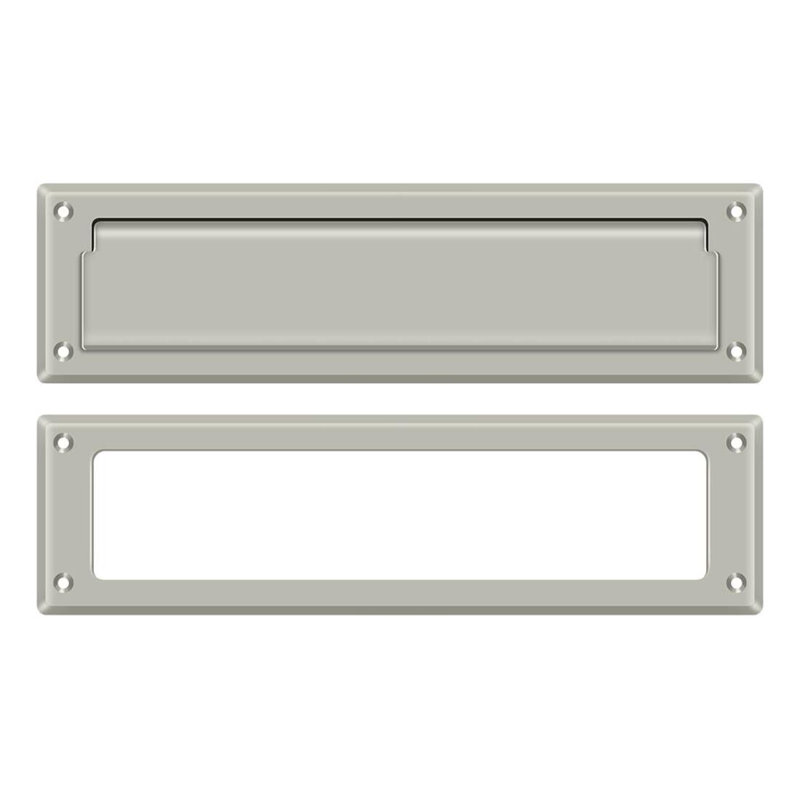 Deltana MS211U15A Mail Slot 13-1/8" with Interior Frame in Antique Nickel, PVD Polished Brass