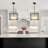 Square Crystal Pendant Light, 4-Light Modern Adjustable Height, for Kitchen Island, Dining Room, Hallway