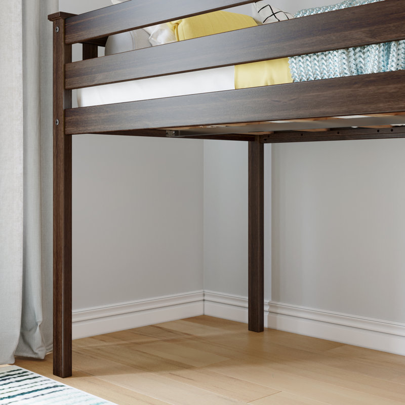 Lit mezzanine bas Jefferies, Noyer