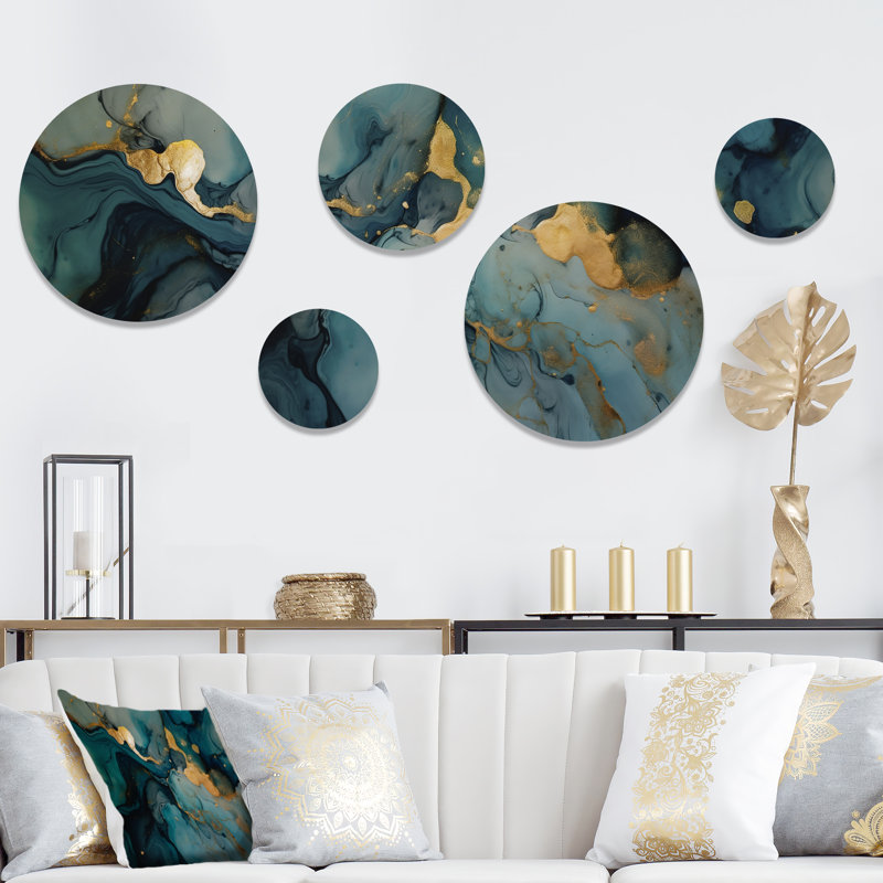 Ensemble de 5 décorations murales Geode I «Exploration des profondeurs de l'or noir»
