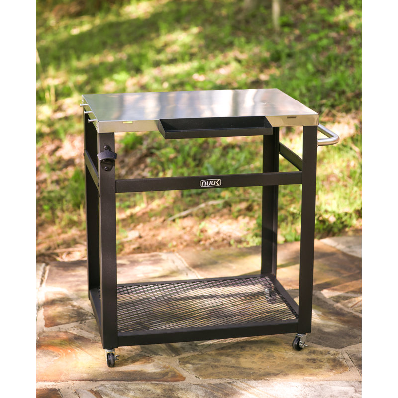 NUUK Portable Table and Outdoor Prep Cart BBQ Grill Rack