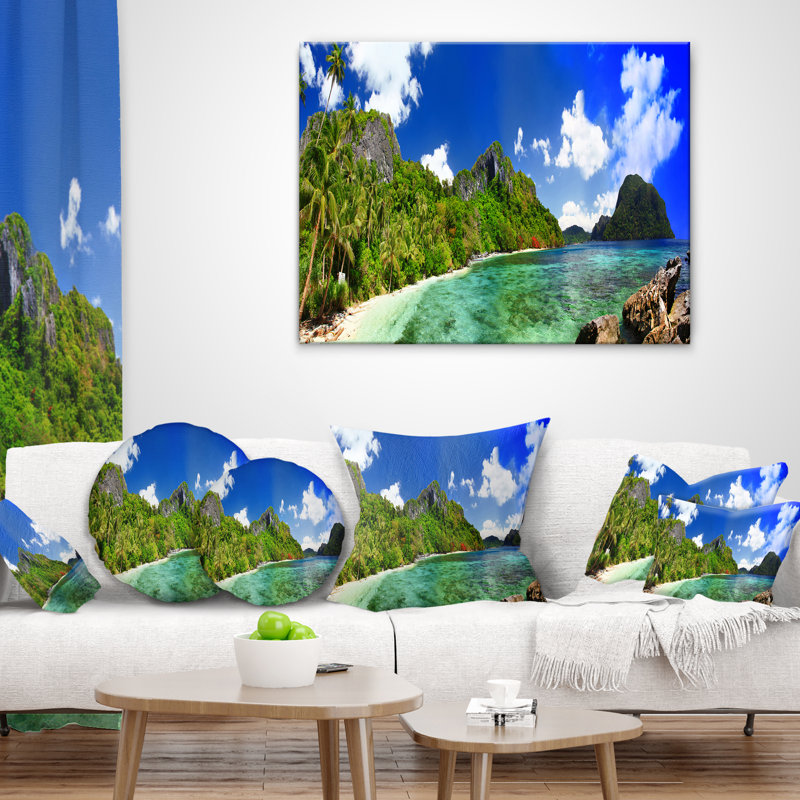 Coussin lombaire paysage tropical