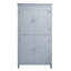 L'armoire de plancher de salle de bain grise avec 4 portes, des tablettes réglables, des charnières en métal et un grand espace de rangement élégant permettent d'utiliser efficacement l'espace-1592515822