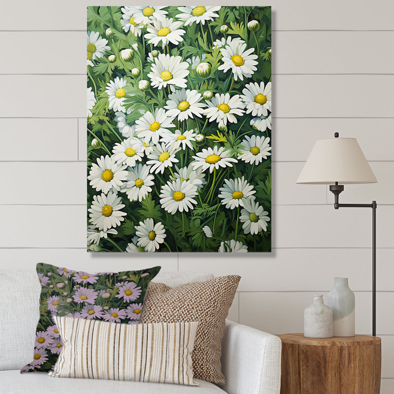 «White Daisy Blooming Elegance V», reproduction sur toile, Toile tendue, H 40 po x l 30 po x P 1,5 po