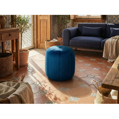 40 cm W Velvet Tufted Oval Pouffe