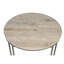 Moderne et contemporain, salle à manger 5 pièces, plateau de table rond avec chaises incurvées, structure en métal de conception ouverte, gris et blanc, pour meuble d'appoint, design, espace