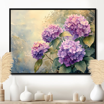 Hortensias dans la brume d'été - art mural hortensias