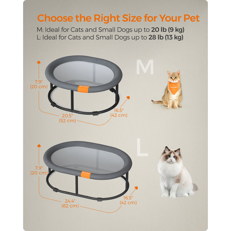 Elevated Pet Bed, 20cm H x 62cm W x 42cm D