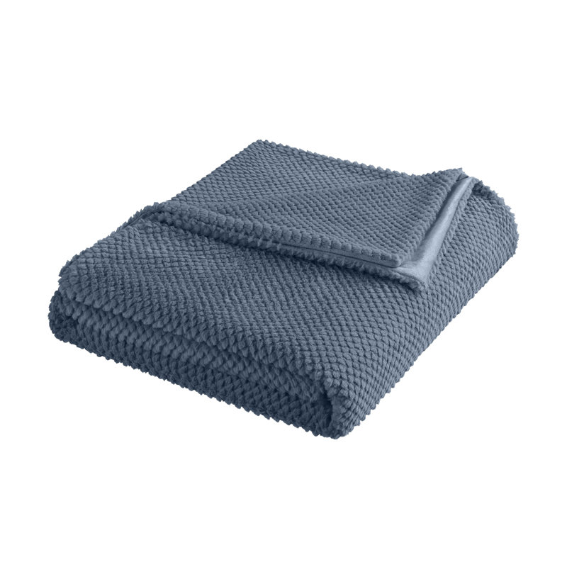 Vellux Plush Texture Blanket, Denim, Twin