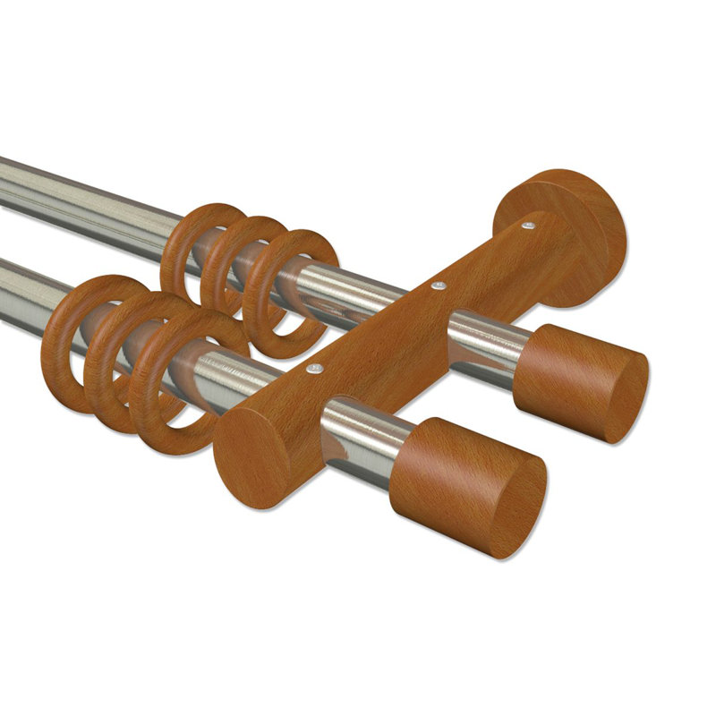 Clearmont Adjustable 2cm Double Curtain Pole, 5cm H x 280cm W x 18cm D